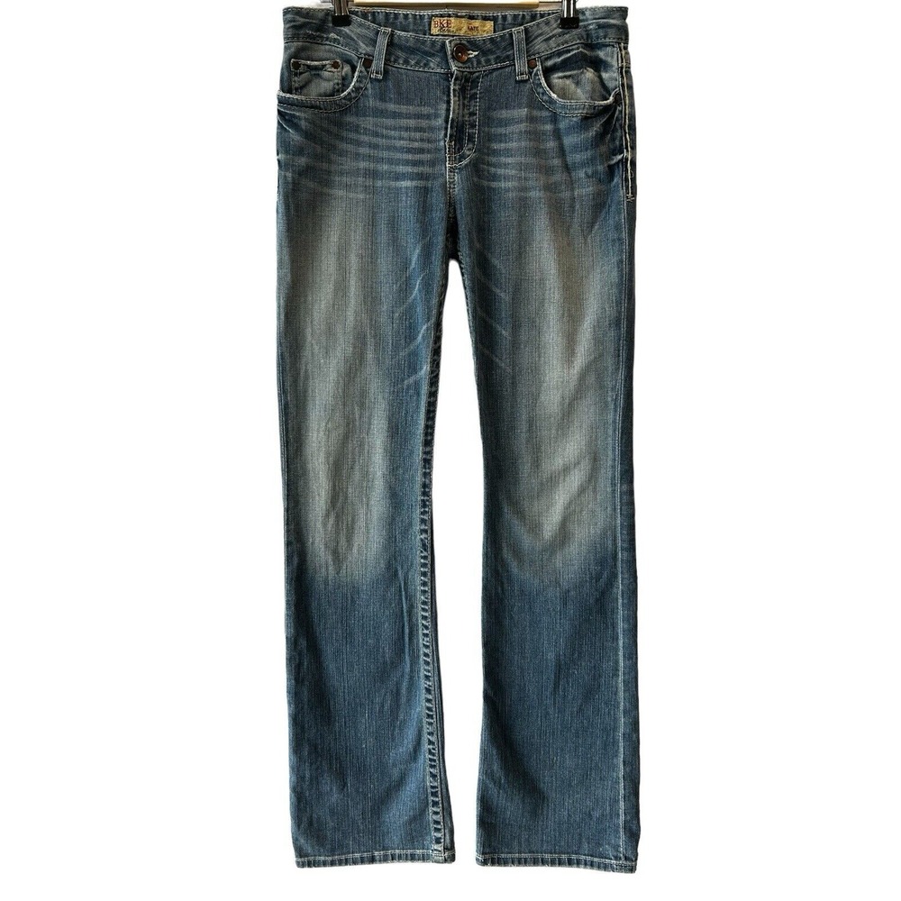 BKE Kate Bootcut Jeans Womens Size 30 x 35.5 Distressed Heavy Thread Stretch